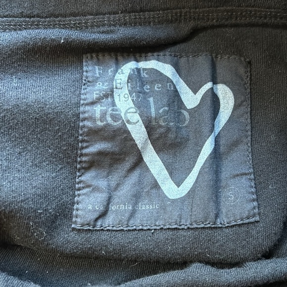 FRANK and EILEEN Tee Lab Asymmetrical Skirt FLEECE Black Raw Hem Sz S - Picture 8 of 13